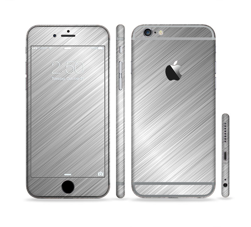 The Silver Brushed Aluminum Surface Sectioned Skin Series for the Apple iPhone 6/6s