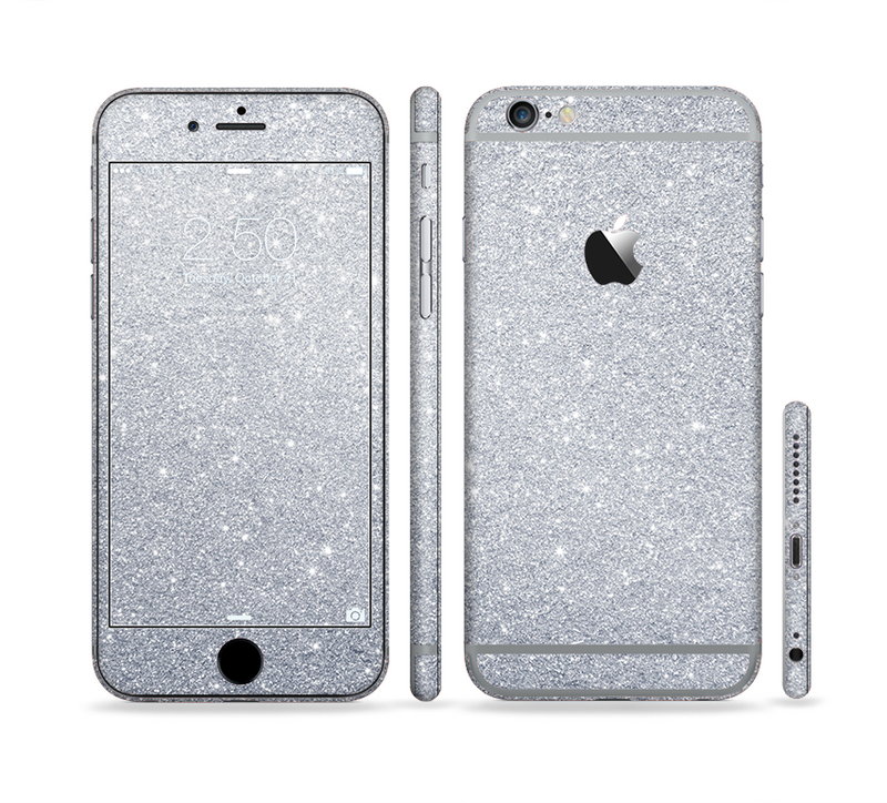 The Silver Sparkly Glitter Ultra Metallic Sectioned Skin Series for the Apple iPhone 6/6s