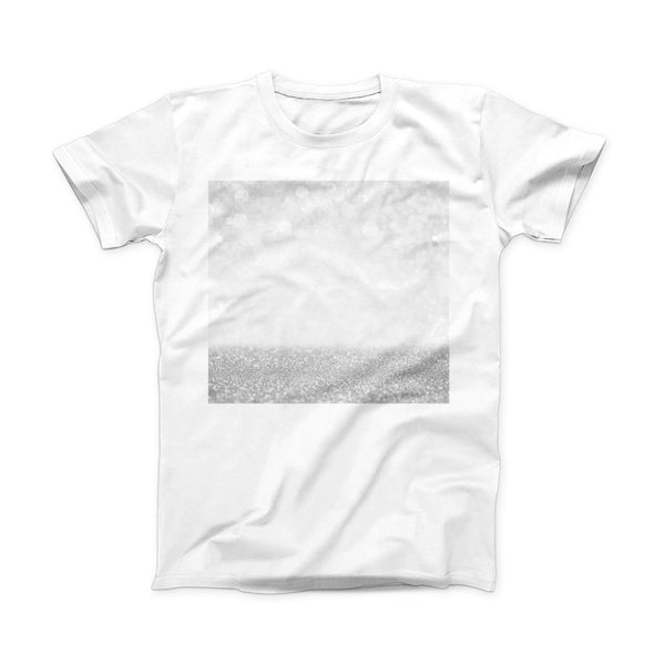 The Silver and White Unfocused Sparkle Orbs ink-Fuzed Front Spot Graphic Unisex Soft-Fitted Tee Shirt