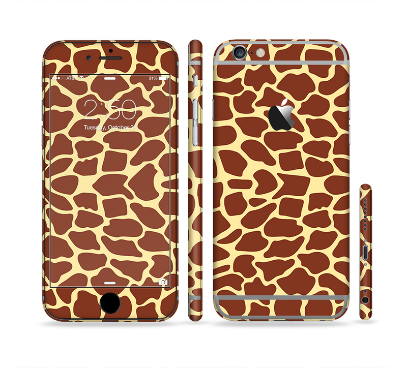 The Simple Vector Giraffe Print Sectioned Skin Series for the Apple iPhone 6/6s