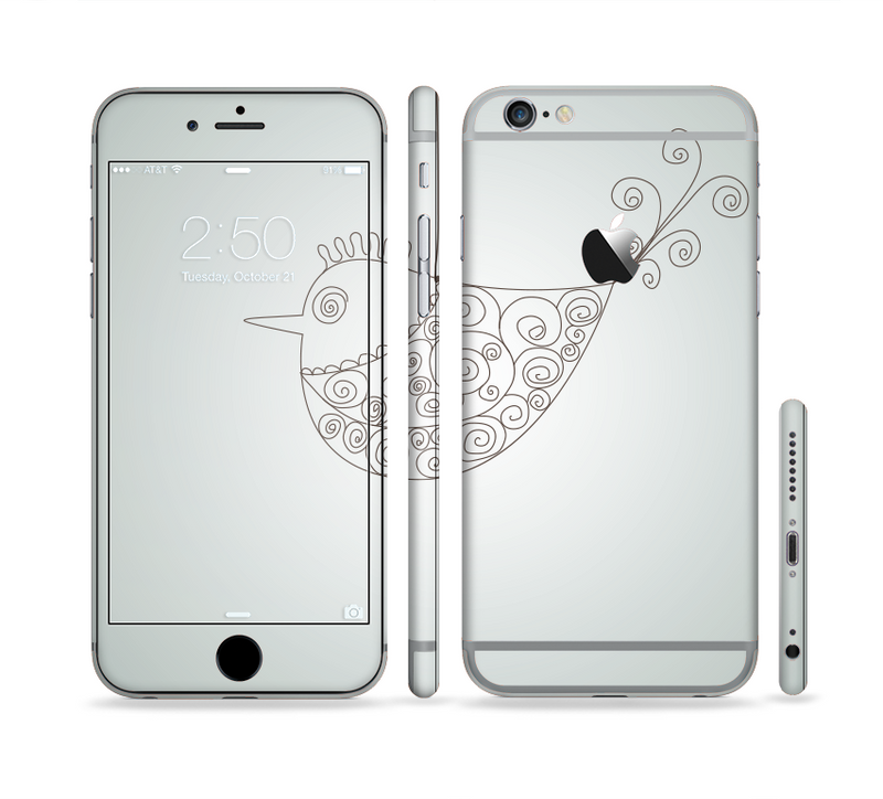 The Simple Vintage Bird on a String Sectioned Skin Series for the Apple iPhone 6/6s Plus