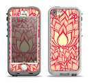 The Sketched Red and Yellow Flowers Apple iPhone 5-5s LifeProof Nuud Case Skin Set