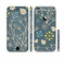The Slate Blue and Coral Floral Sketched Lace Patterns v21 Sectioned Skin Series for the Apple iPhone 6/6s Plus