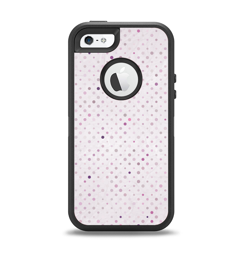 The Small Pink Polkadotted Surface Apple iPhone 5-5s Otterbox Defender Case Skin Set