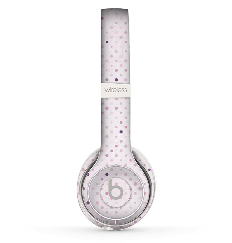 The Small Pink Polkadotted Surface Skin Set for the Beats by Dre Solo 2 Wireless Headphones
