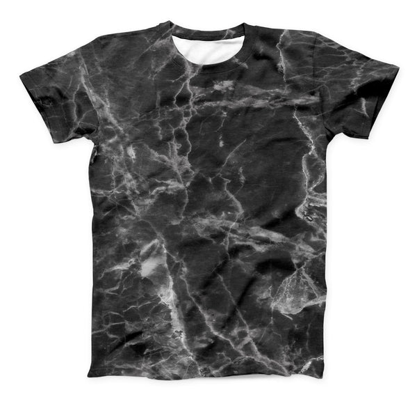 The Smooth Black Marble ink-Fuzed Unisex All Over Full-Printed Fitted Tee Shirt
