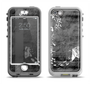 The Smudged White and Black Anchor Pattern Apple iPhone 5-5s LifeProof Nuud Case Skin Set