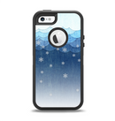 The Snowy Blue Paper Scene Apple iPhone 5-5s Otterbox Defender Case Skin Set