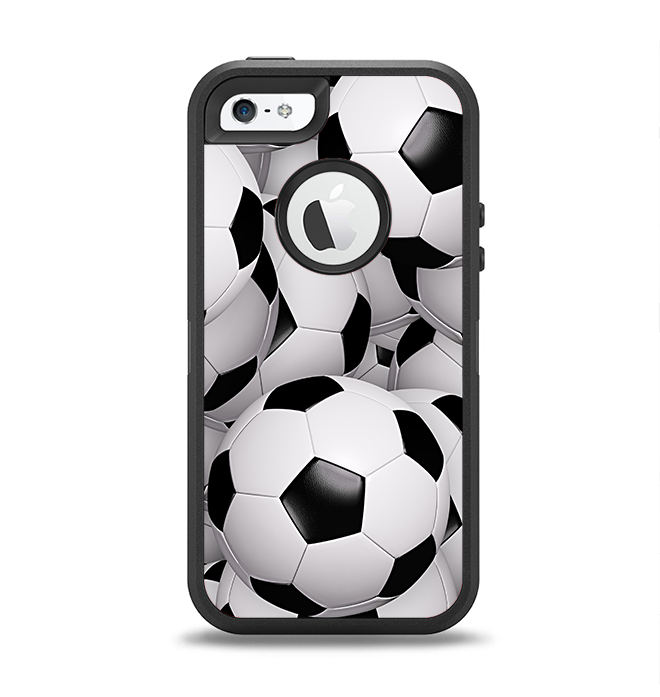 The Soccer Ball Overlay Apple iPhone 5-5s Otterbox Defender Case Skin Set