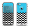 The Solid Blue with Black & White Chevron Pattern Apple iPhone 5-5s LifeProof Fre Case Skin Set