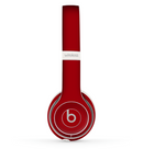 The Solid Dark Red Skin Set for the Beats by Dre Solo 2 Wireless Headphones