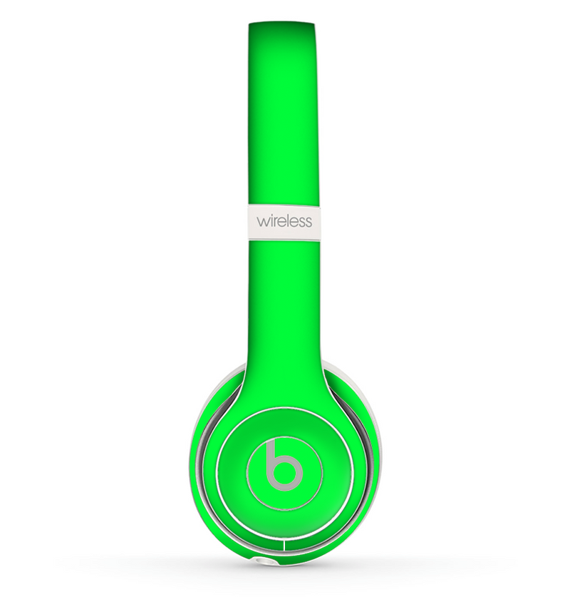 The Solid Lime Green V2 Skin Set for the Beats by Dre Solo 2 Wireless Headphones