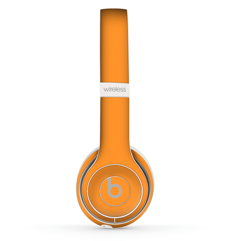 The Solid Orange Skin Set for the Beats by Dre Solo 2 Wireless Headphones