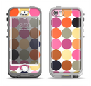 The Solid Pink & Blue Colored Polka Dots V2 Apple iPhone 5-5s LifeProof Nuud Case Skin Set
