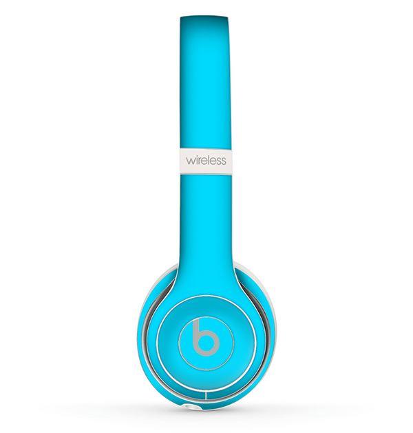 The Solid Turquoise Blue Skin Set for the Beats by Dre Solo 2 Wireless Headphones