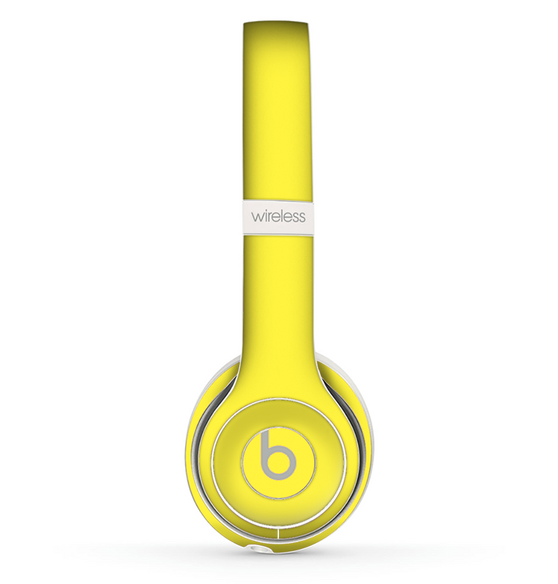 The Solid Yellow Skin Set for the Beats by Dre Solo 2 Wireless Headphones