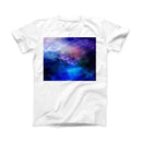 The Space Light Rays ink-Fuzed Front Spot Graphic Unisex Soft-Fitted Tee Shirt
