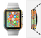 The Squiggly Red & Blue Hearts Over Yellow Full-Body Skin Set for the Apple Watch