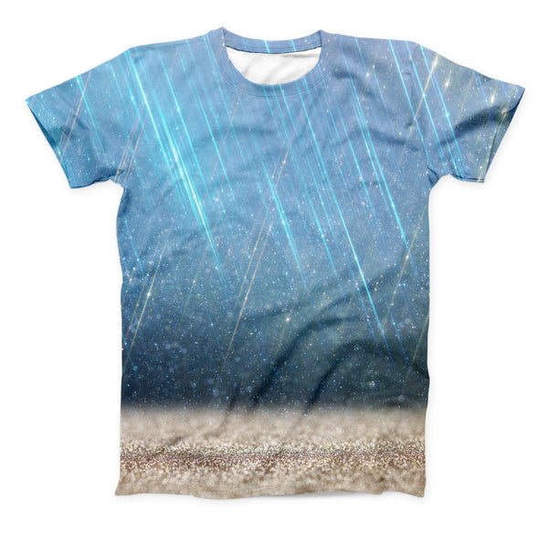 The Strachted Blue and Gold ink-Fuzed Unisex All Over Full-Printed Fitted Tee Shirt