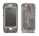 The Straight Aged Wood Planks Apple iPhone 5-5s LifeProof Nuud Case Skin Set