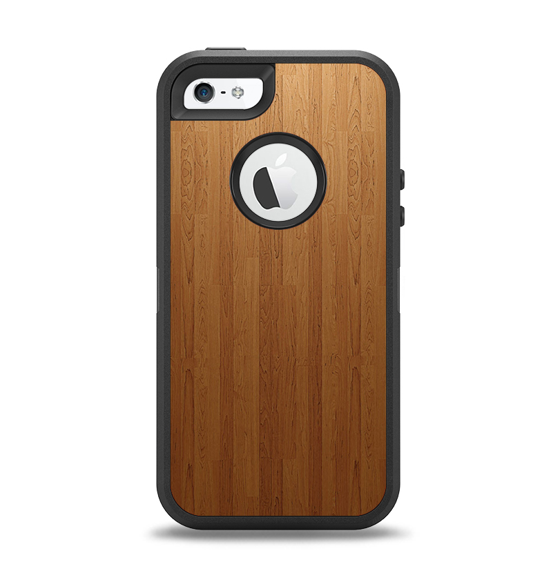 The Straight WoodGrain Apple iPhone 5-5s Otterbox Defender Case Skin Set