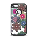 The Striped Vector Flower Buttons Apple iPhone 5-5s Otterbox Defender Case Skin Set
