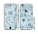 The Subtle Blue Sketched Lace Pattern V21 Sectioned Skin Series for the Apple iPhone 6/6s