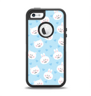 The Subtle Blue & White Faced Cats Apple iPhone 5-5s Otterbox Defender Case Skin Set