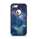 The Subtle Blue and Green Nebula Apple iPhone 5-5s Otterbox Defender Case Skin Set