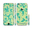The Subtle Green Seamless Leaves Sectioned Skin Series for the Apple iPhone 6/6s