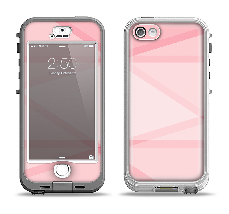 The Subtle Layered Pink Salmon Apple iPhone 5-5s LifeProof Nuud Case Skin Set