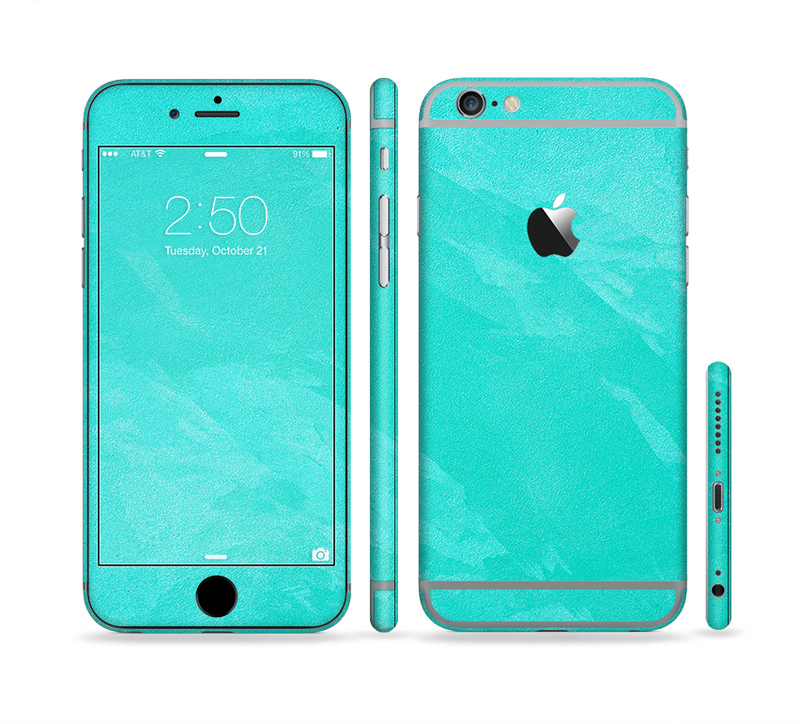 The Subtle Neon Turquoise Surface Sectioned Skin Series for the Apple iPhone 6/6s