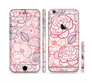 The Subtle Pink Floral Illustration Sectioned Skin Series for the Apple iPhone 6/6s