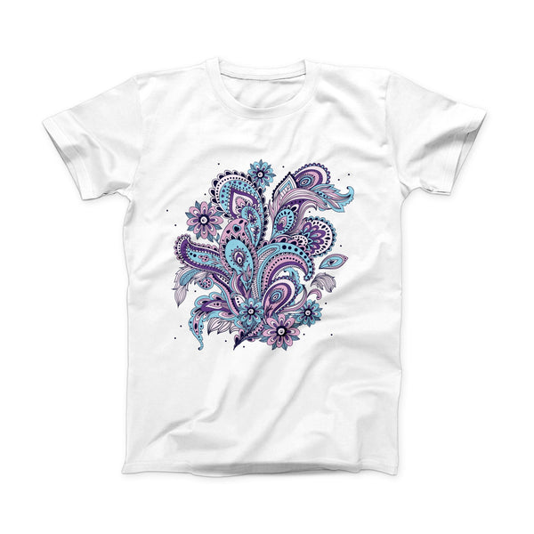 The Subtle Pink and Blue Vector Sprout ink-Fuzed Front Spot Graphic Unisex Soft-Fitted Tee Shirt