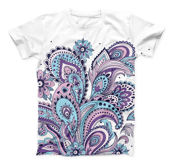 The Subtle Pink and Blue Vector Sprout ink-Fuzed Unisex All Over Full-Printed Fitted Tee Shirt