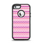 The Subtle Pinks and White Chevron Pattern Apple iPhone 5-5s Otterbox Defender Case Skin Set