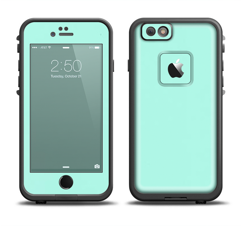 The Subtle Solid Green Apple iPhone 6/6s LifeProof Fre Case Skin Set