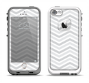 The Subtle Wide White & Gray Chevron Apple iPhone 5-5s LifeProof Fre Case Skin Set