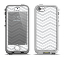 The Subtle Wide White & Gray Chevron Apple iPhone 5-5s LifeProof Nuud Case Skin Set