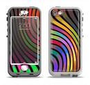 The Swirled Neon Abstract Lines Apple iPhone 5-5s LifeProof Nuud Case Skin Set