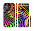 The Swirled Neon Abstract Lines Sectioned Skin Series for the Apple iPhone 6/6s