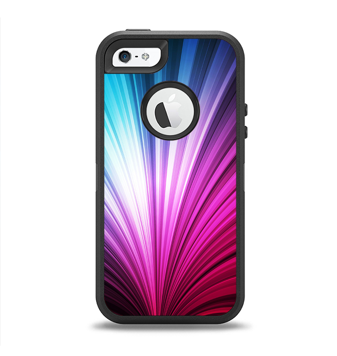 The Swirly HD Pink & Blue Lines Apple iPhone 5-5s Otterbox Defender Case Skin Set
