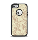 The Tan & Brown Floral Laced Pattern Apple iPhone 5-5s Otterbox Defender Case Skin Set