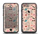 The Tan Colorful Hipster Icons Apple iPhone 6/6s LifeProof Fre Case Skin Set