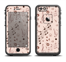 The Tan Music Note Pattern Apple iPhone 6/6s LifeProof Fre Case Skin Set