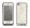The Tan & White Vintage Floral Pattern Apple iPhone 5-5s LifeProof Nuud Case Skin Set