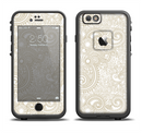 The Tan & White Vintage Floral Pattern Apple iPhone 6/6s LifeProof Fre Case Skin Set
