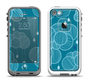 The Teal Abstract Raining Yarn Clouds Apple iPhone 5-5s LifeProof Fre Case Skin Set