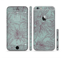 The Teal Aster Flower Lined Sectioned Skin Series for the Apple iPhone 6/6s