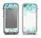 The Teal Blue & White Swirl Pattern Apple iPhone 5-5s LifeProof Nuud Case Skin Set
